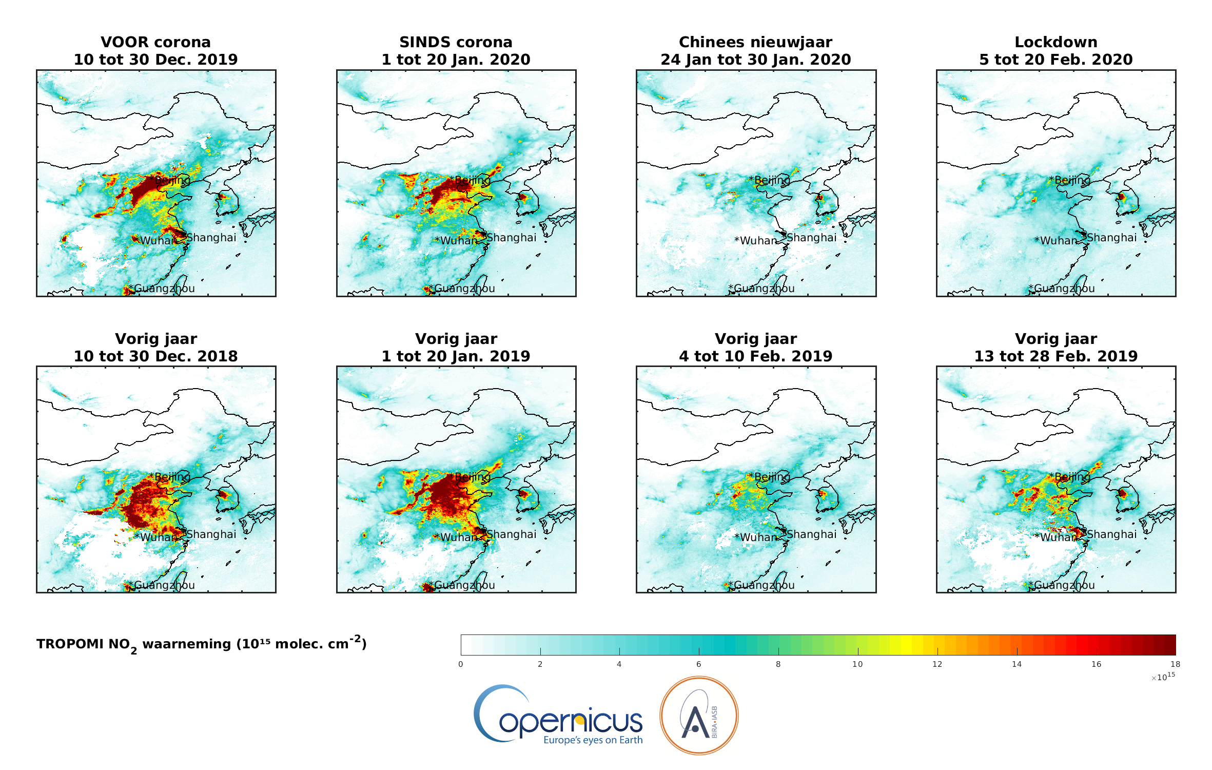 Reduced NO2 emissions over China due to corona virus