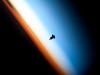 Endeavour Space Shuttle voor de atmosfeer