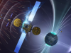 Décharge électrostatique sur un satellite dans l'espace
