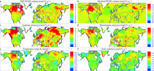 Biogenische emissietrends van 2005-2015