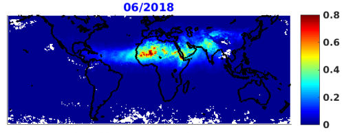 Total column aerosol optical depth 