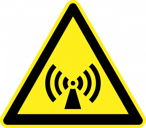 Yellow black warning sign triangle 