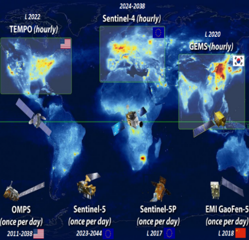 Worldmap satellites