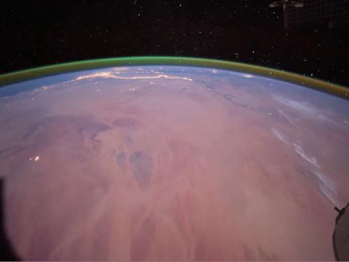 Airglow occurs in the Earth's atmosphere