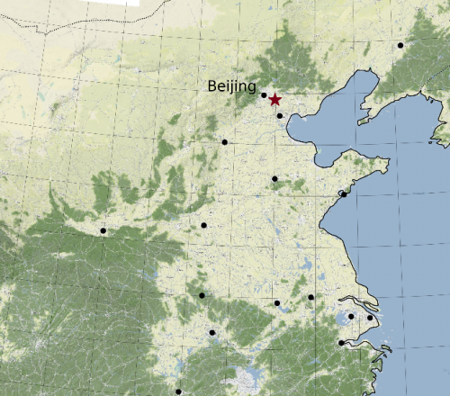 Kaart van Noord-China 