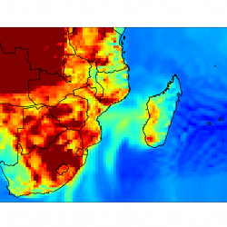 Simulated surface CO concentration by WRF-GHG”
