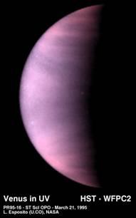 Image obtenue en lumière ultraviolette Venus 1995